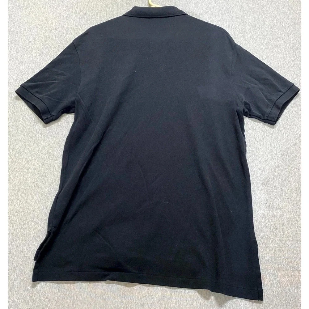 Polo Ralph Lauren Polo Shirt Men Large Black Cotton Golf Tennis Tail Resort Wear